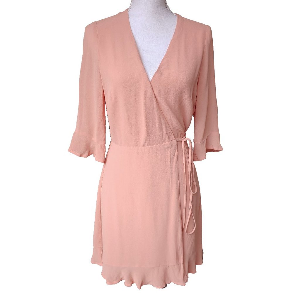Reformation Peach BalletCore Wrap Dress